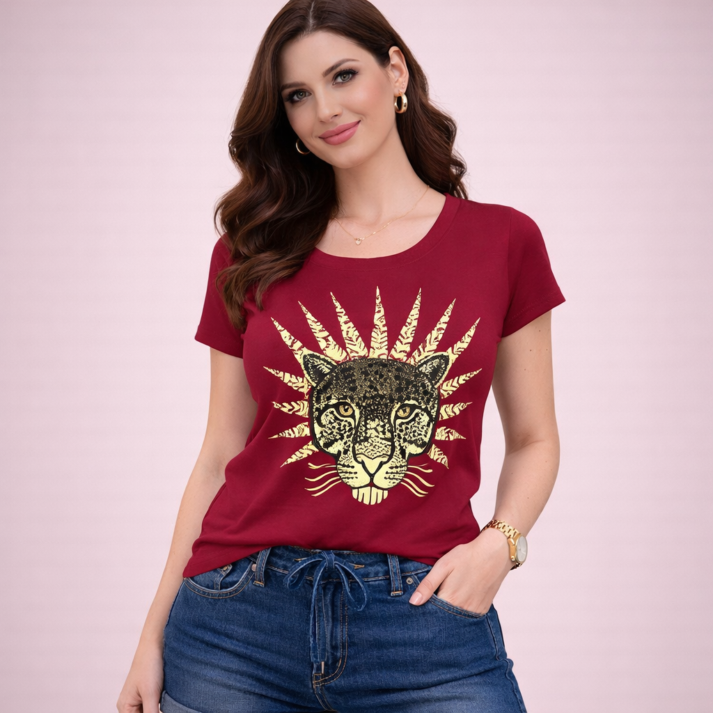 Blusa Viscolycra Onça