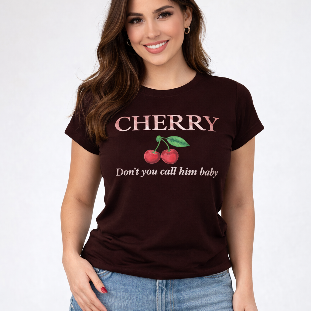 Blusa Feminina Básica T-shirt Cherry Marrom