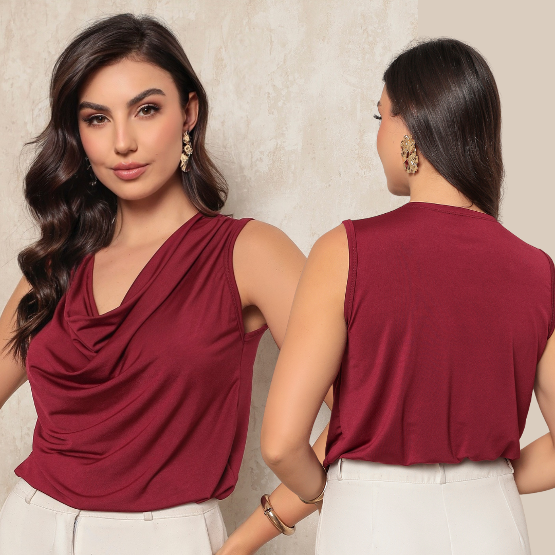 Blusa Feminina Gola Drapeada