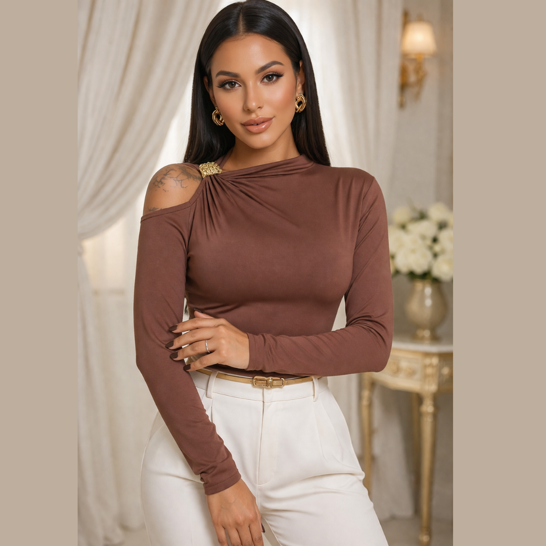 Blusa Femina Ombro Vazado